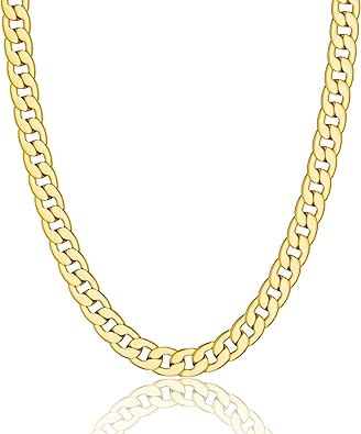 Moodear Gold Necklace for Women Dainty Chunky 14K Gold Plated/Sliver Plated Chain Necklace Cuban Link Paperclip Chain Choker Toggle Clasp Layered Necklace for Women Trendy Fashion Gift