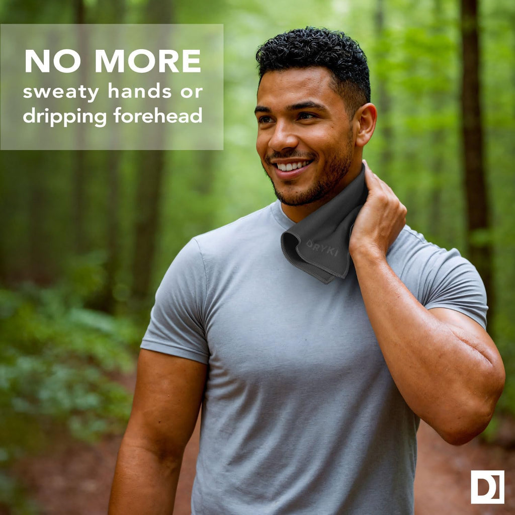 Sweat Absorbing Handkerchiefs - The Original Pocket-Sized Sweat Towels - Quick-Dry Microfiber Sweat Rags for Face, Hands, & Body - Men & Women - Gym, Sports, and Work (Black: 5 Pack)