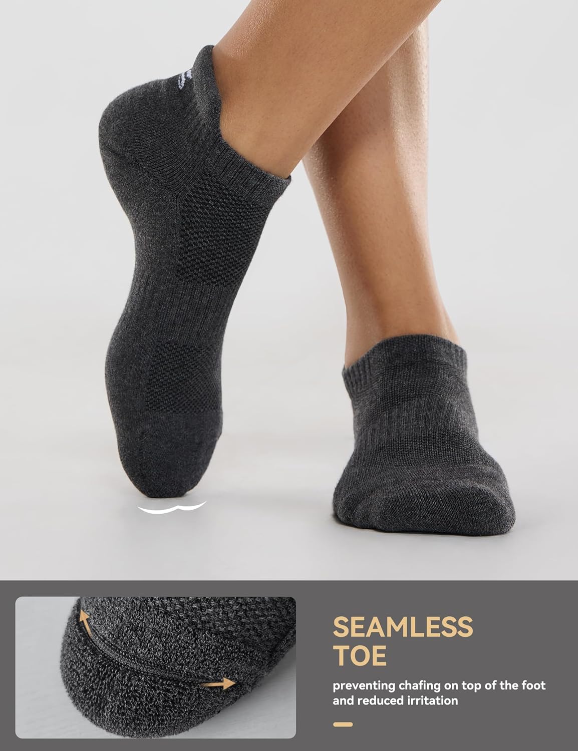 CS CELERSPORT 6 Pairs Ankle Athletic Running Socks Low Cut Sports Tab Socks for Men and Women