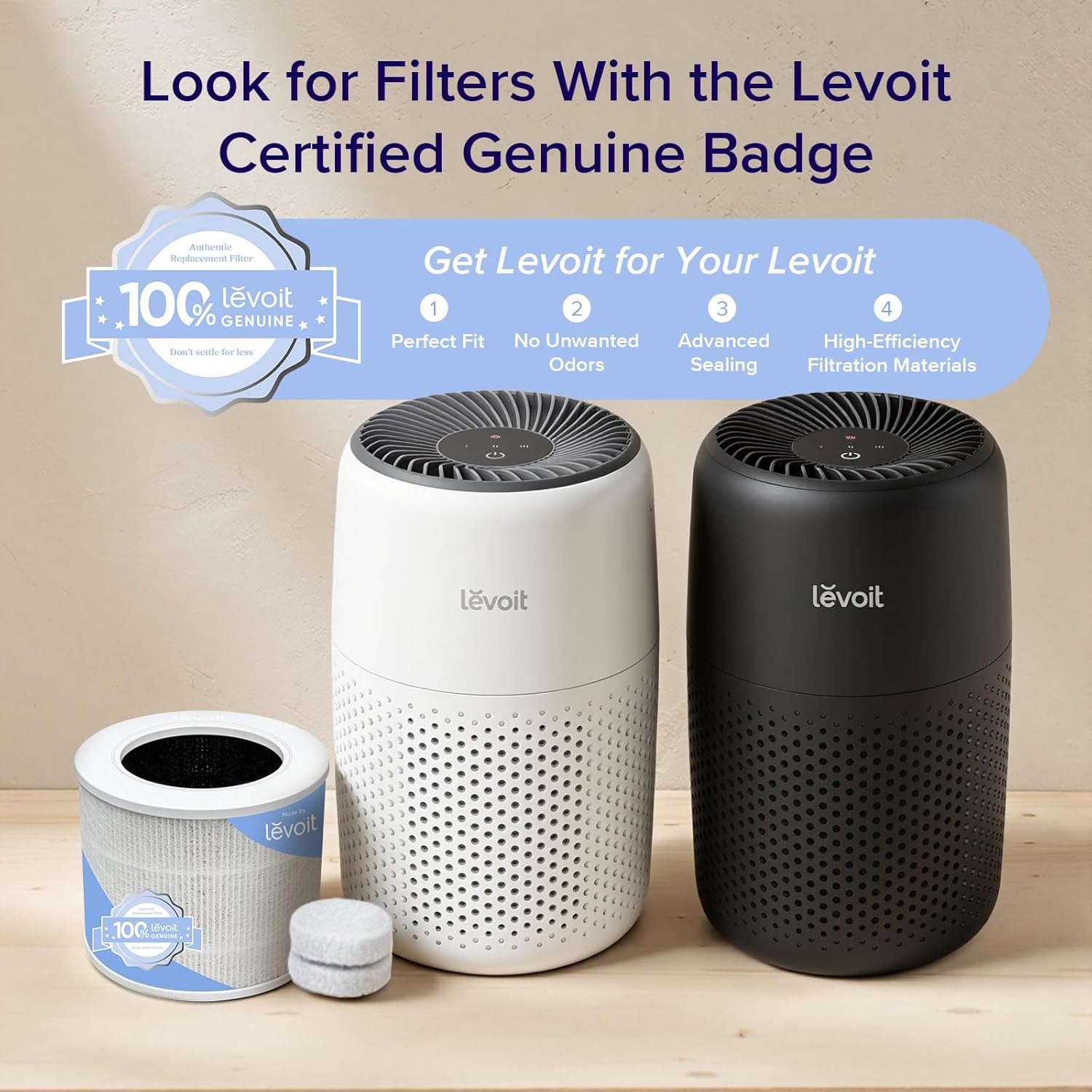 LEVOIT Air Purifiers for Bedroom Home Dorm, 3-in-1 Filter Cleaner with Fragrance Sponge for Better Sleep, Filters Smoke, Allergies, Pet Dander, Odor, Dust, Office, Desktop, Core Mini-P, White