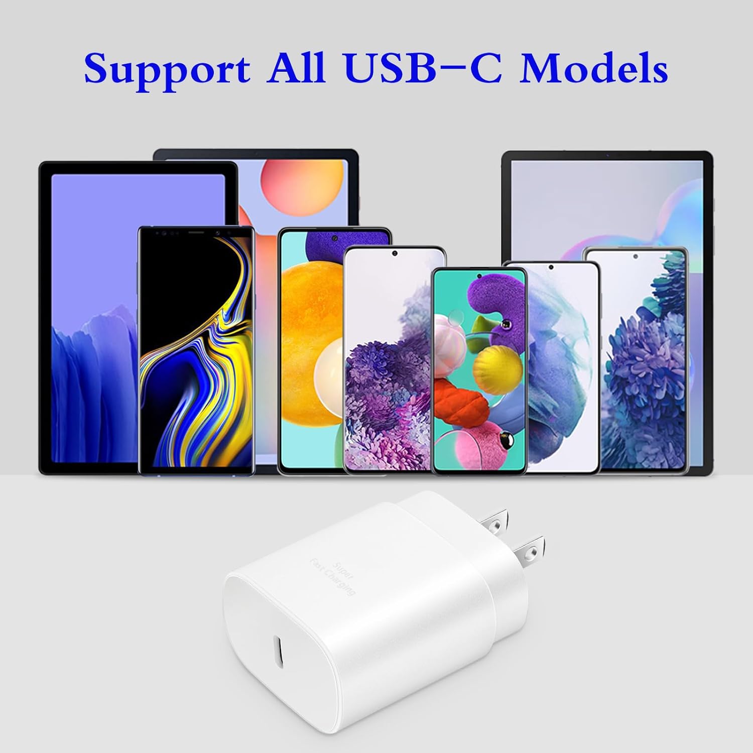 Type C Charger, 2-Pack 25W Type C Fast Charging Block with 6ft USB C Charger Cable Compatible with Galaxy S25 S24 S23 S22 S21+/Phone 16/16 Pro Max/15/15 Pro Max/15 Plus-Black