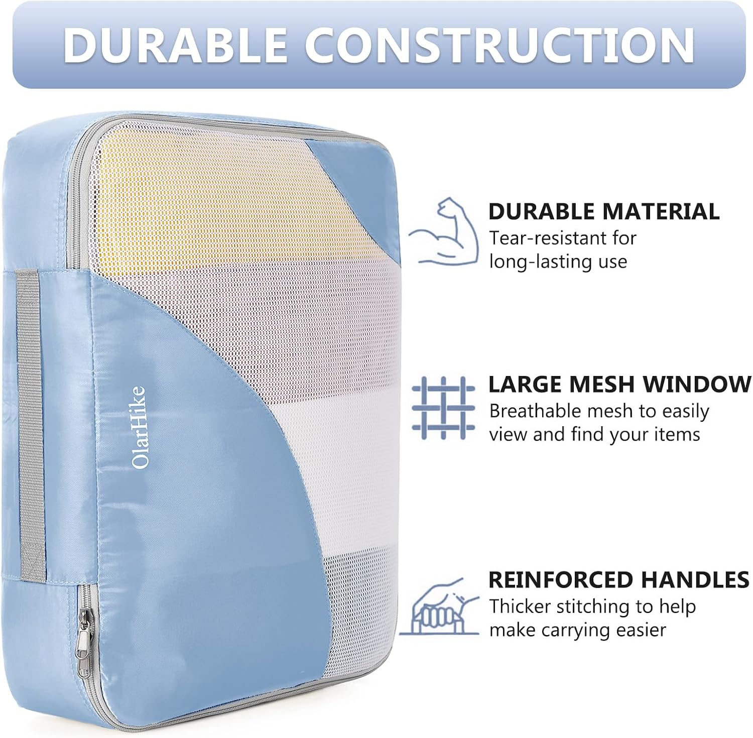 10 Set/8 Set Packing Cubes for Travel, Gifts for Women Mom,Anti-Tearing Suitcase Organizer for Luggage with Shoe & Hanging Toiletry Bag,OlarHike Vacation Essentials & Accessories for Cruise Ship,Cream