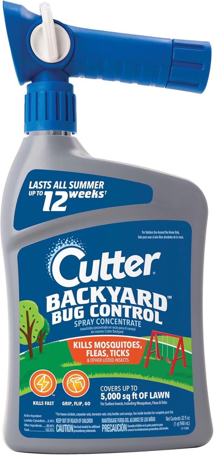 Cutter Backyard Bug Control Spray Concentrate (2 Pack), Kills Mosquitoes, Fleas & Listed Ants, 32 fl Ounce