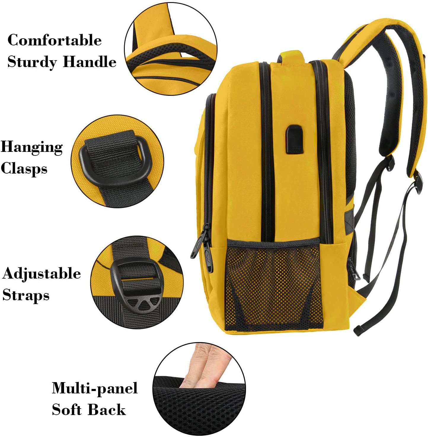 MATEIN Travel Laptop Backpack, Business Anti Theft Slim Sturdy Laptops Backpack with USB Charging Port, Water Resistant College School Computer Bag Gift for Men & Women Fits 15.6 Inch Notebook, Grey