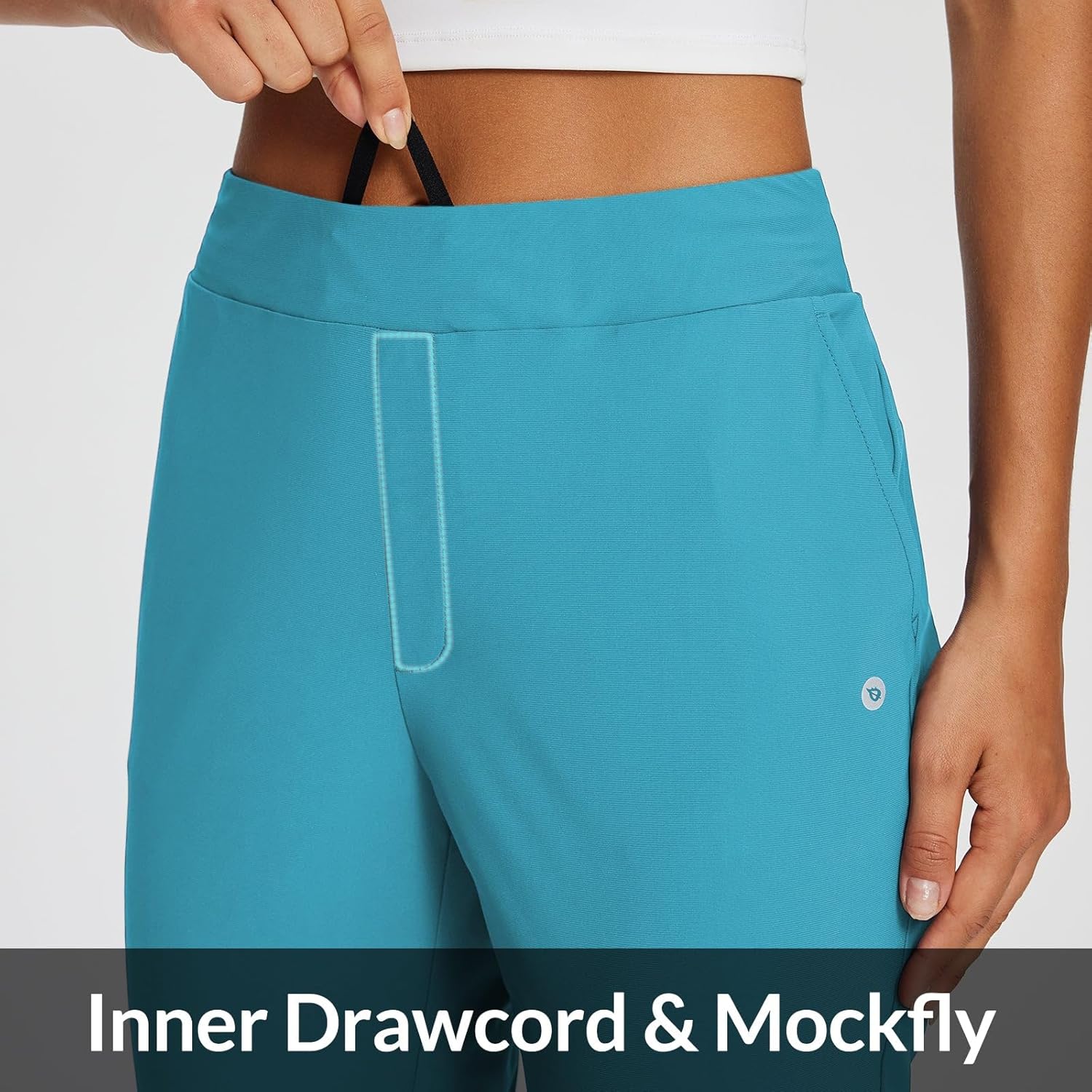 baleaf Womens Travel Pants Lightweight Stretch with Zipper Pockets Petite Ankle Dressy Golf Work Business Casual Slacks