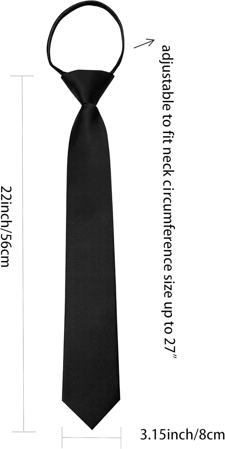 JEMYGINS 3.15“Solid Color Pre-tied Adjustable Necktie for Business and Wedding
