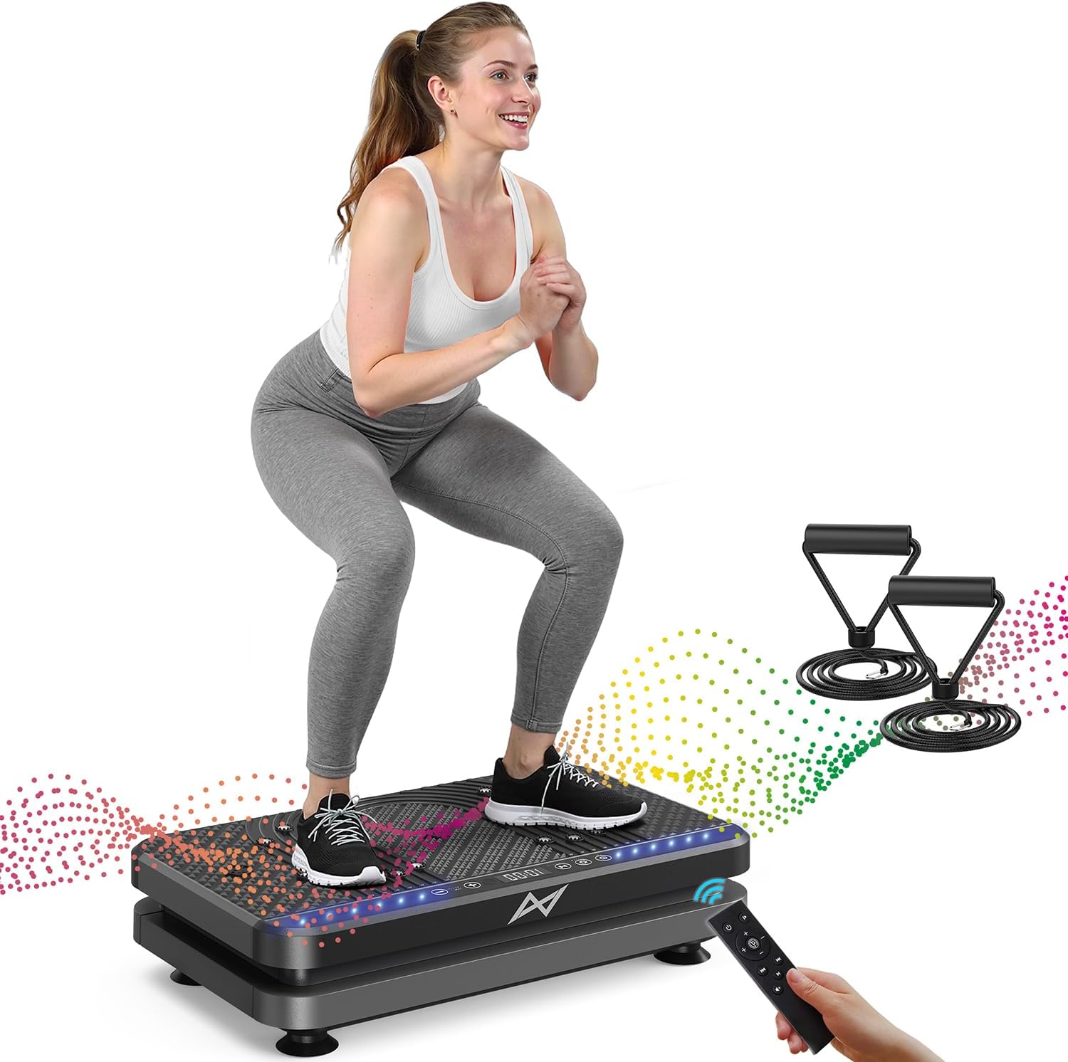 AXV Vibration Plate Fitness Platform Exercise Machine Vibrating Shaking Full Body Shaker Workout Vibrate Stand Shake Board Sport Gym for Weight Loss Fat Burner for Women Men