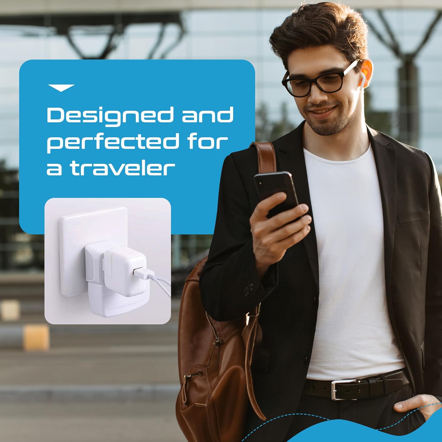 Ceptics Universal Travel Adapter, 35W International Power Adapter with PD & QC 3.0 Dual USB-C, 3 USB Travel Adapter Worldwide, Type I C G A Outlets 110V 220V A/C - EU Euro US UK (11-KU)