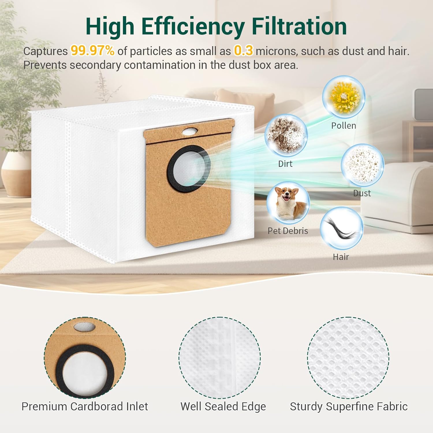 23 Pack C20 Omni Replacement Parts Accessories for Eufy C20 Omni Robot Vacuums kit, 1 Roller Brush, 4 HEPA Filters, 4 Mop Pads, 6 Side Brushes, 6 Dust Bags, 1 Clean Tool, 1 Screwdriver