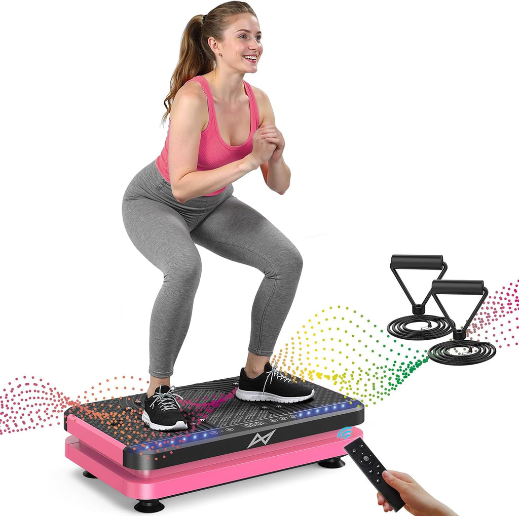 AXV Vibration Plate Fitness Platform Exercise Machine Vibrating Shaking Full Body Shaker Workout Vibrate Stand Shake Board Sport Gym for Weight Loss Fat Burner for Women Men