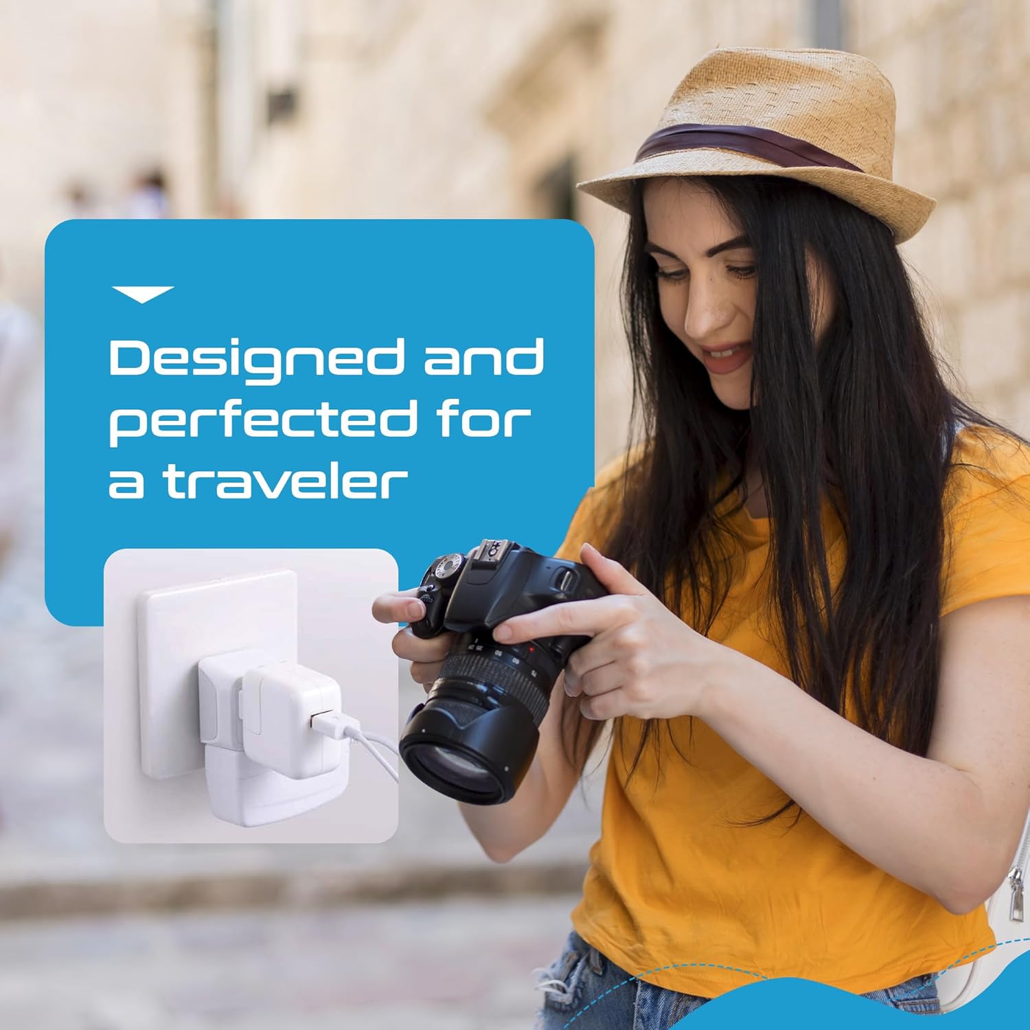 Ceptics Universal Travel Adapter, 35W International Power Adapter with PD & QC 3.0 Dual USB-C, 3 USB Travel Adapter Worldwide, Type I C G A Outlets 110V 220V A/C - EU Euro US UK (11-KU)