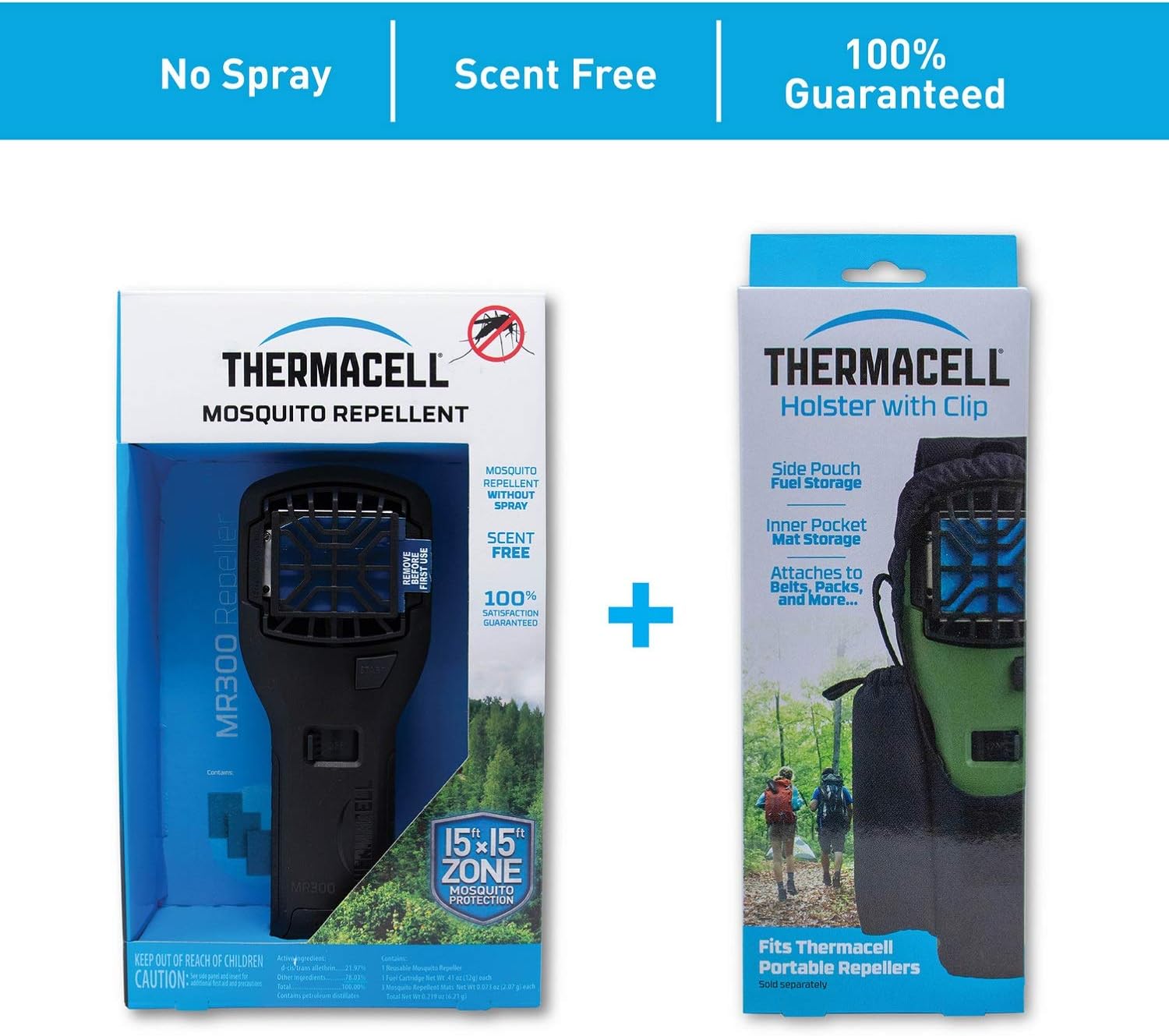 Thermacell Mosquito Portable Repeller; Includes 12-Hour Refill; 15 Foot Zone of Protection; Highly Effective Mosquito Repellent; Deet Free Bug Spray Alternative; Scent Free