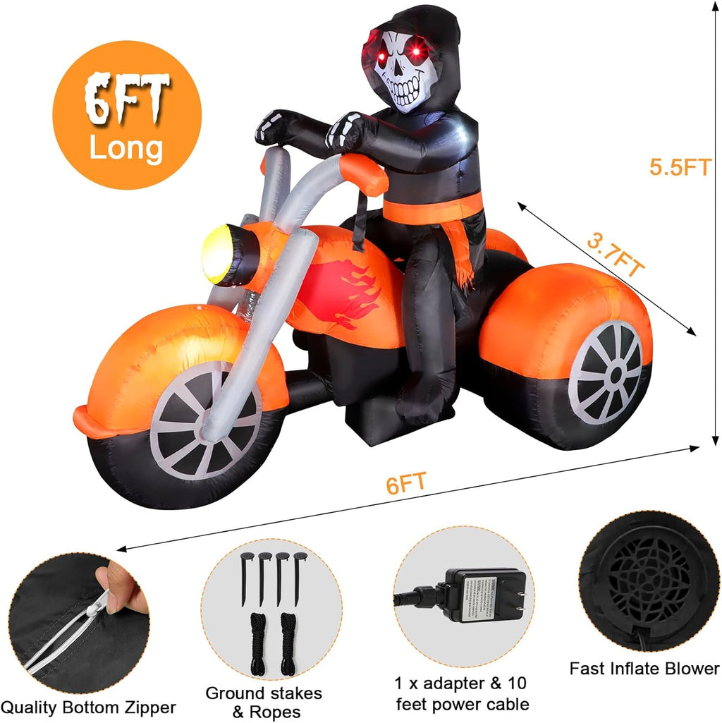 8FT Halloween Inflatables Spider Outdoor Decorations for Yard, Giant Blow up Green Spider with Rotating Fire Flame Light, Large Spooky Spider Props for Halloween Party Garden Lawn House Holiday Decor