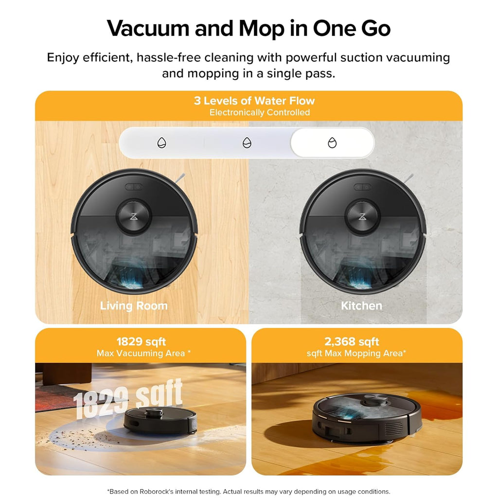 roborock Q7 M5+ Robot Vacuum and Mop, Upgraded from Q5 Max+, Up to 7-9 Weeks Self-Empty, 10000Pa Suction, Dual Anti-Tangle System for Pet Hair & Carpet, PreciSense LiDAR Navigation, App Control, Black