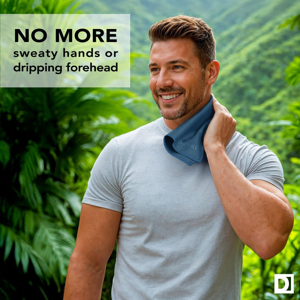 Sweat Absorbing Handkerchiefs - The Original Pocket-Sized Sweat Towels - Quick-Dry Microfiber Sweat Rags for Face, Hands, & Body - Men & Women - Gym, Sports, and Work (Black: 5 Pack)