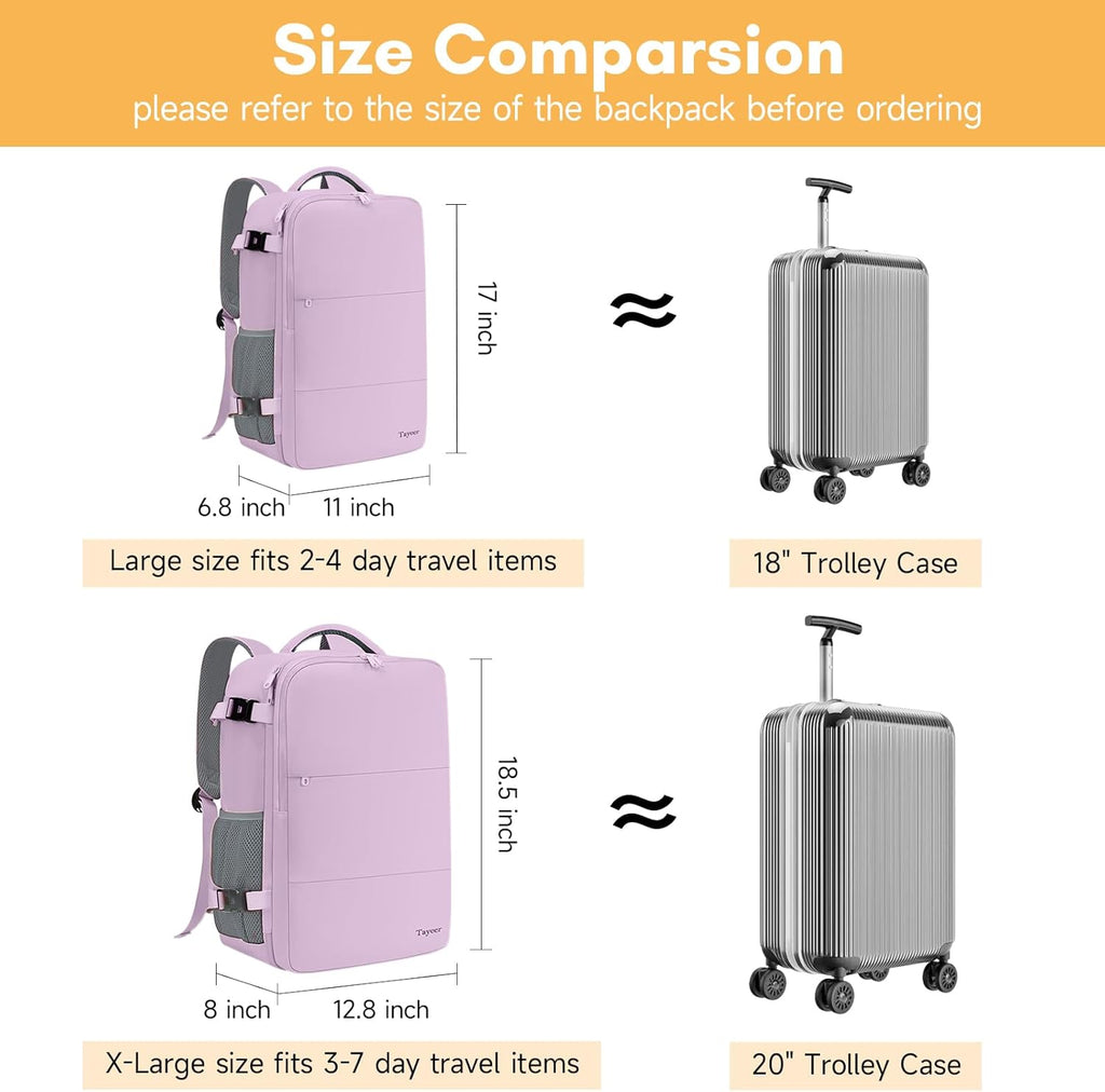 Taygeer Travel Backpack for Women, Carry On Backpack with USB Charging Port & Shoe Pouch, TSA 15.6inch Laptop Mochila Flight Approved, Nurse Bag Casual Daypack for Weekender Business Hiking, Pink