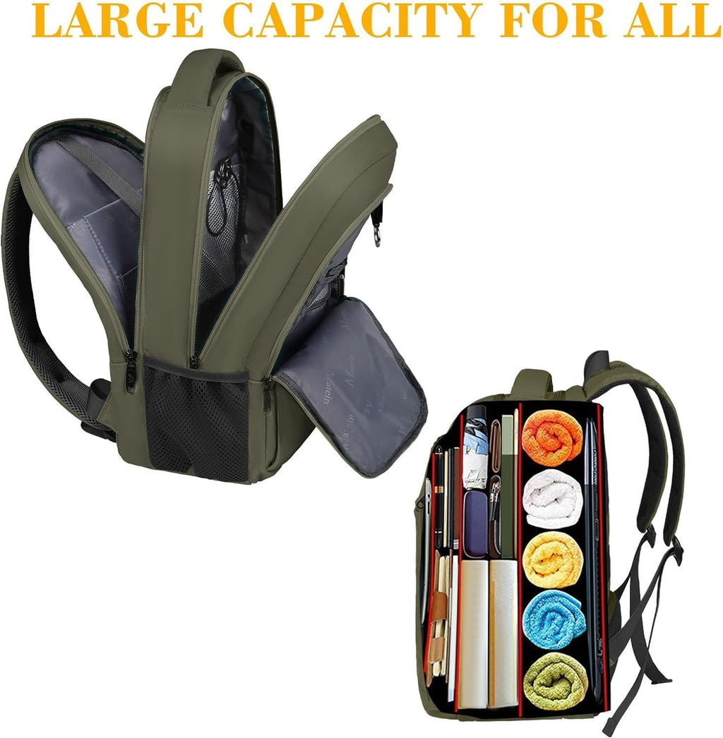 MATEIN Travel Laptop Backpack, Business Anti Theft Slim Sturdy Laptops Backpack with USB Charging Port, Water Resistant College School Computer Bag Gift for Men & Women Fits 15.6 Inch Notebook, Grey