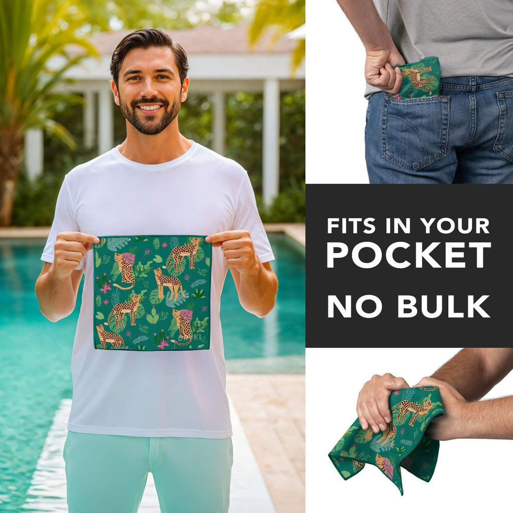 Sweat Absorbing Handkerchiefs - The Original Pocket-Sized Sweat Towels - Quick-Dry Microfiber Sweat Rags for Face, Hands, & Body - Men & Women - Gym, Sports, and Work (Black: 5 Pack)