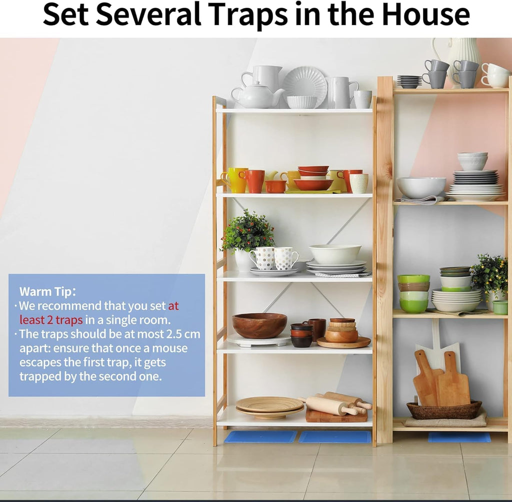 LULUCATCH Mouse & Insect Traps 12 Pack, Heavier Sticky Traps with Non-Toxic Glue for Small Mice & Insects. Sticky Mouse Traps Indoor, Easy to Set, Pet Safe Pest Control