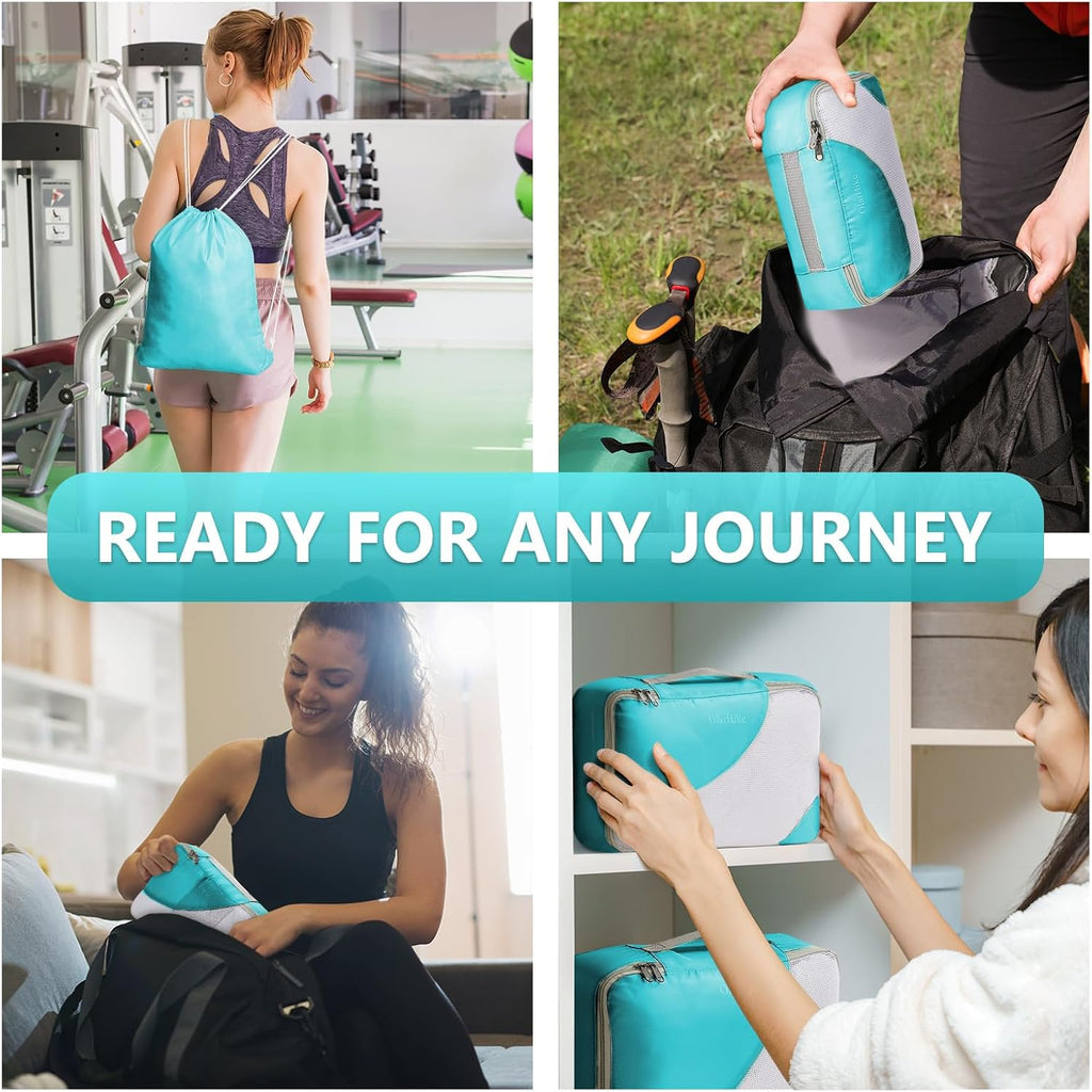 10 Set/8 Set Packing Cubes for Travel, Gifts for Women Mom,Anti-Tearing Suitcase Organizer for Luggage with Shoe & Hanging Toiletry Bag,OlarHike Vacation Essentials & Accessories for Cruise Ship,Cream