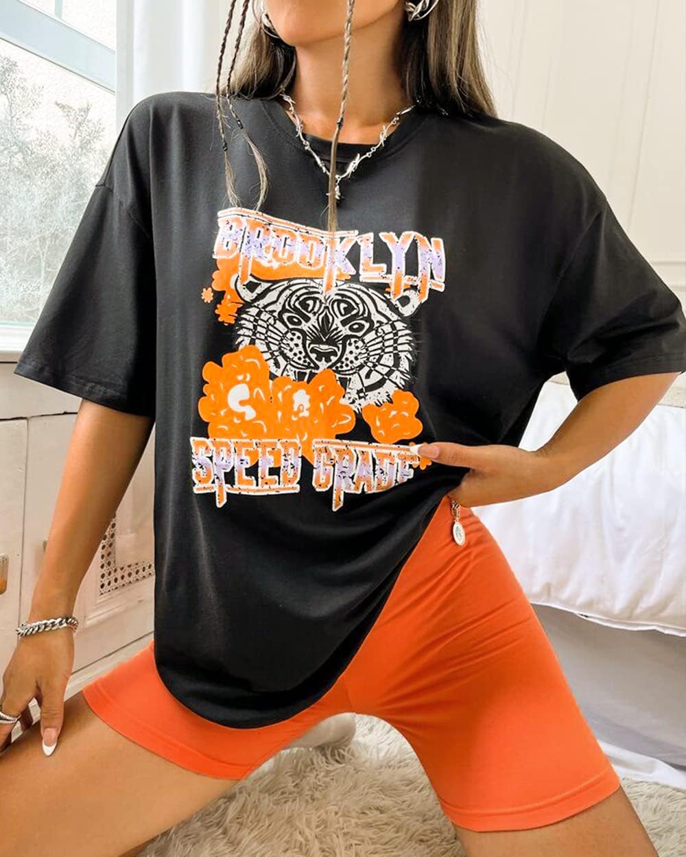 FULLSOFT High Waisted Biker Shorts for Women-5" Tummy Control Fitness Athletic Workout Running Yoga Gym Shorts