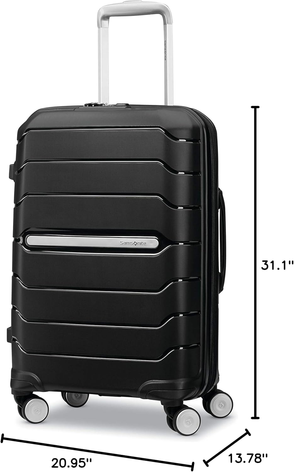 Samsonite Freeform Hardside Carry-On Luggage with Spinner Wheels - Hardshell Suitcase - TSA, Airline-Approved - Expandable Hard Shell, Smooth Rolling Wheels for Lightweight Travel - Navy