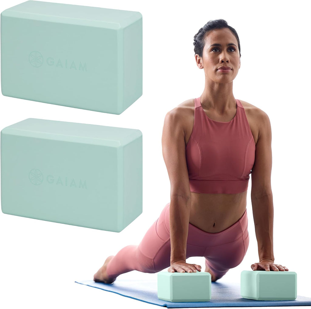 Gaiam Yoga Block - Supportive Latex-Free Eva Foam - Soft Non-Slip Surface with Beveled Edges for Yoga, Pilates, Meditation - Yoga Accessories for Stability, Balance, Deepen Stretches