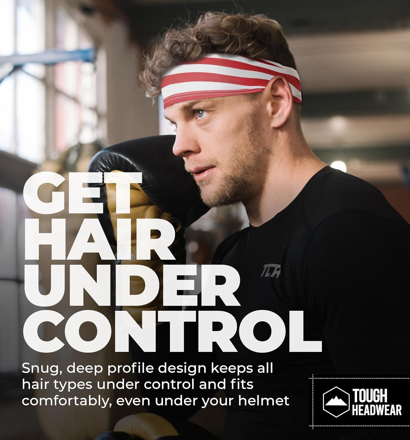 Tough Outfitters Headband for Men - Mens Headbands - Working Out Sports Performance Head Bands - Athletic Cycling Running Sweat Band, Football Headbands - Sweat Bands Men/Women