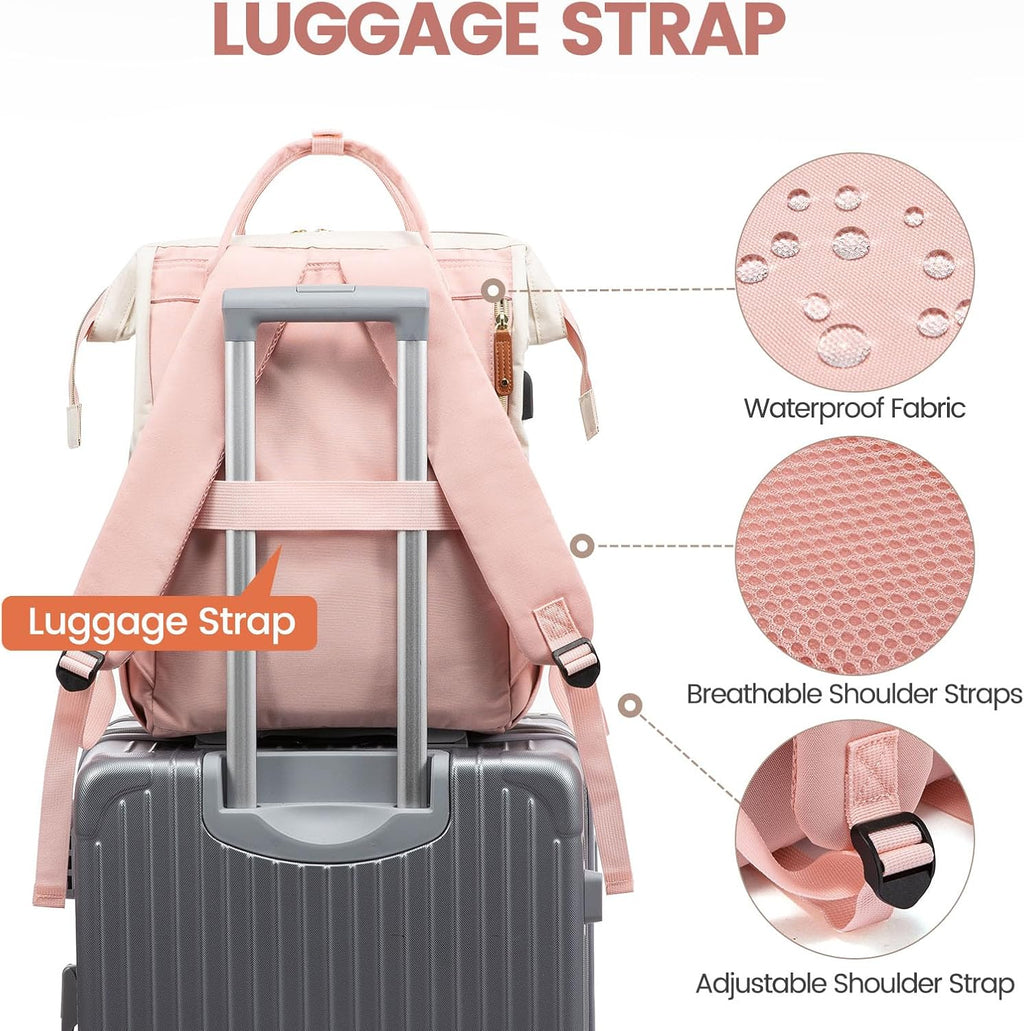 LOVEVOOK Laptop Backpack for Women, 15.6 Inch Work Business Backpacks Purse With Large Capacity, Waterproof Nurse Bag College Bookbag for School, Waterproof Casual Daypack for Travel