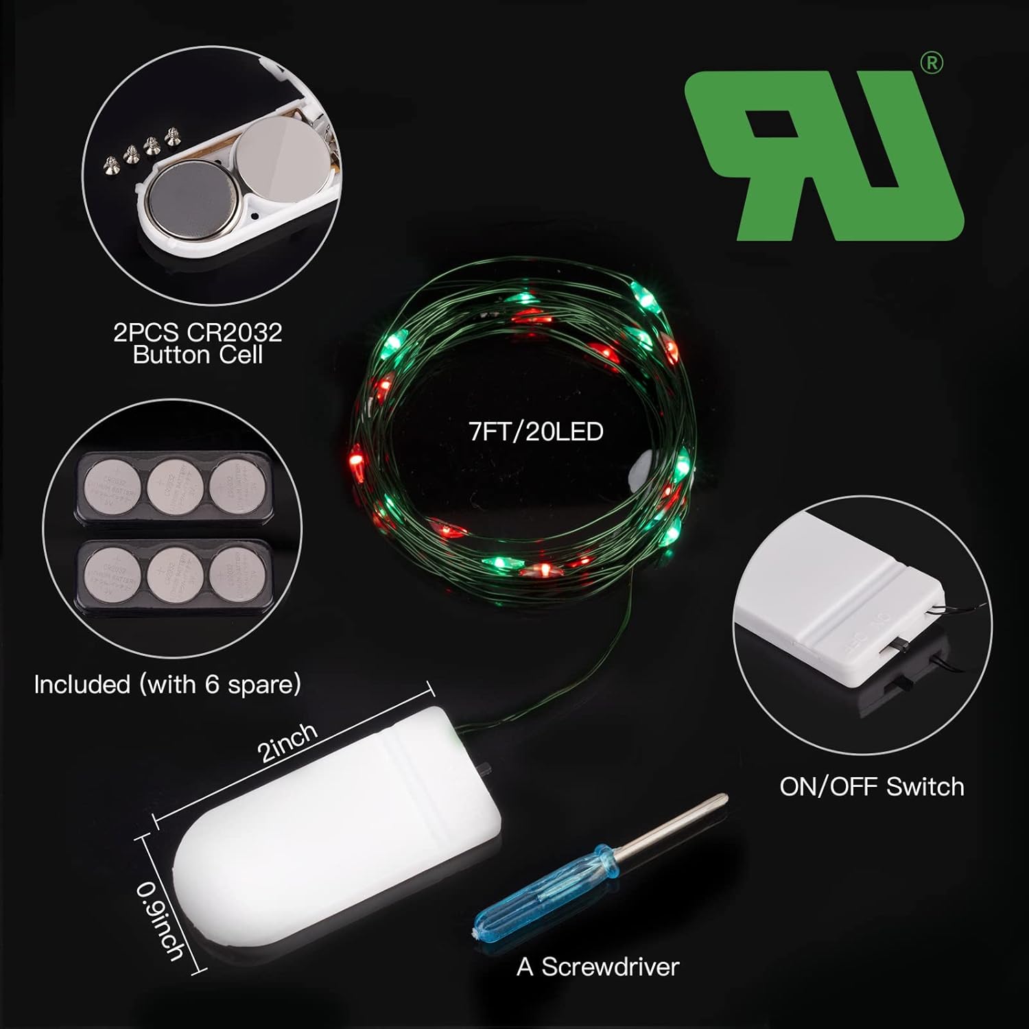 Brightown 12 Pack LED Fairy Lights Battery Operated String Lights - 7ft 20LED Waterproof Silver Wire Firefly Starry Moon Lights for DIY Crafts Wedding Table Centerpieces Party Bedroom Christmas