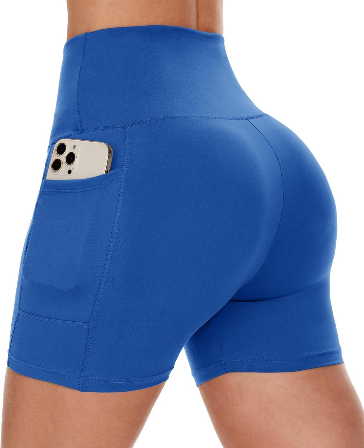 CAMPSNAIL Biker Shorts Women with Pockets - 3"/5"/8" High Waisted Workout Spandex Tummy Control Gym Running Yoga Shorts