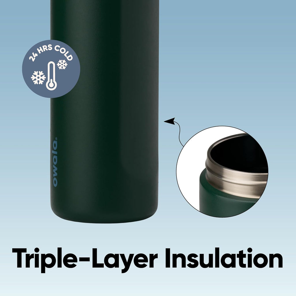 Owala FreeSip Insulated Stainless Steel Water Bottle with Straw, BPA-Free Sports Water Bottle, Great for Travel, 24 Oz, Denim