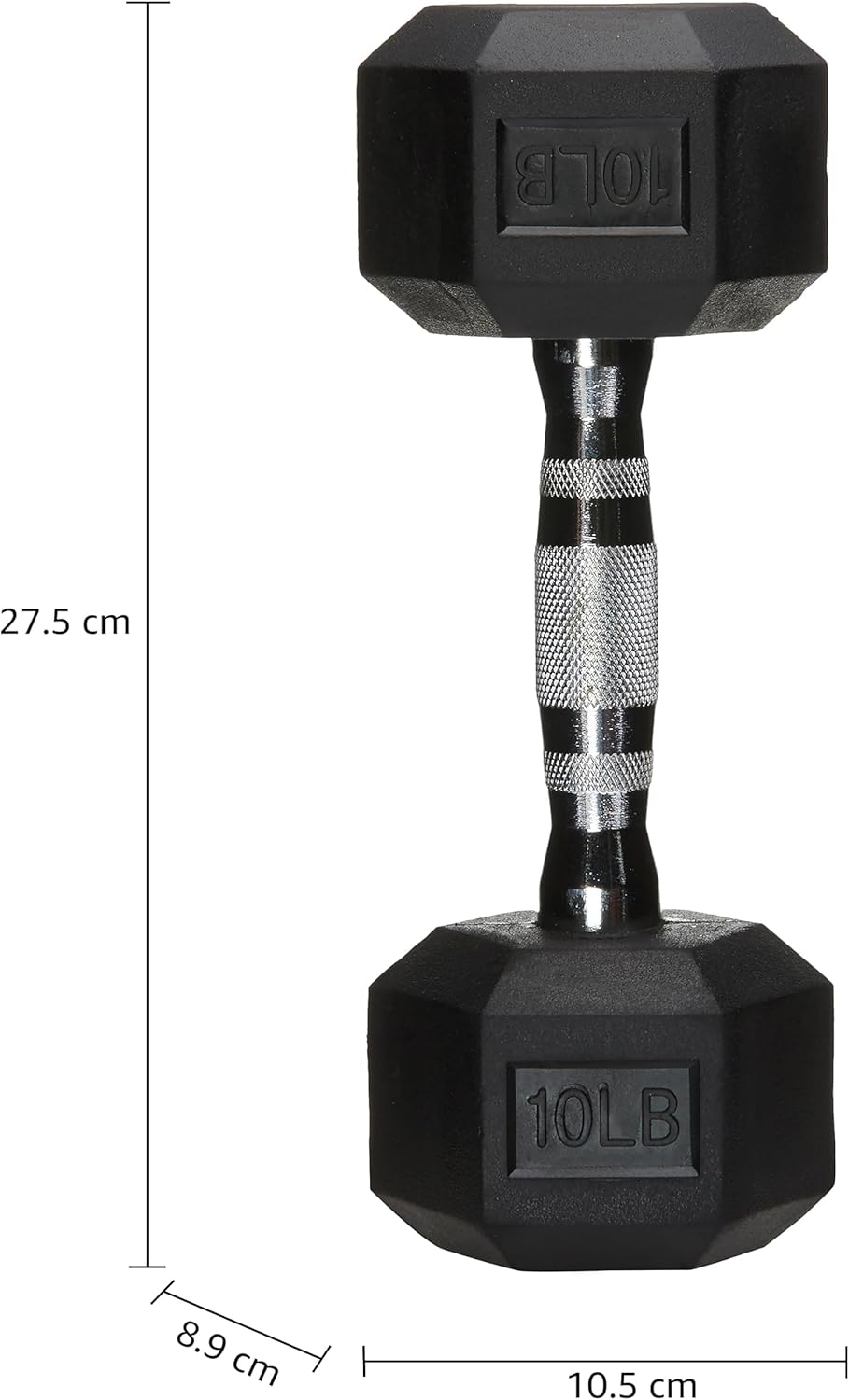 Basics Rubber Hex Dumbbell Hand Weight