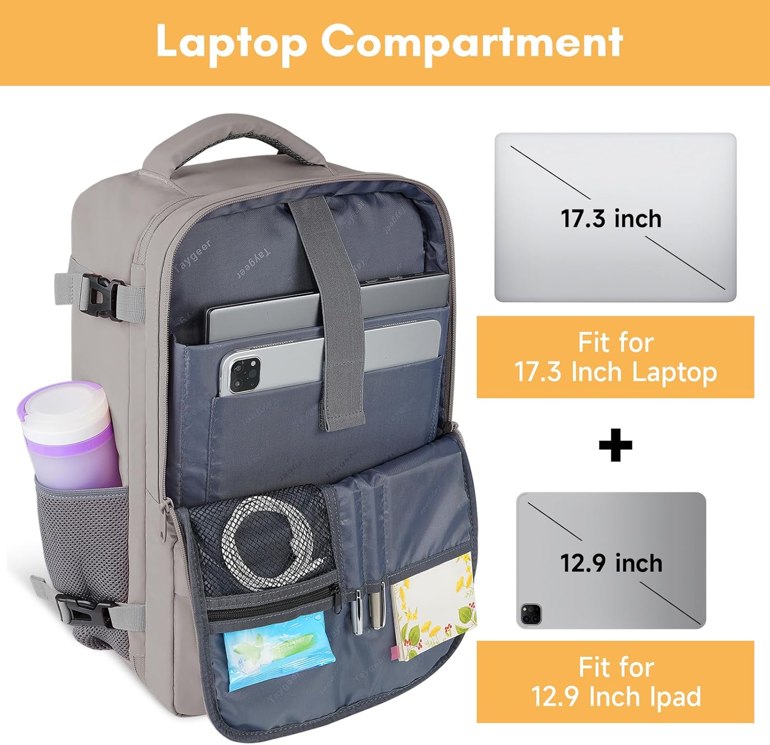 Taygeer Travel Backpack for Women, Carry On Backpack with USB Charging Port & Shoe Pouch, TSA 15.6inch Laptop Mochila Flight Approved, Nurse Bag Casual Daypack for Weekender Business Hiking, Pink