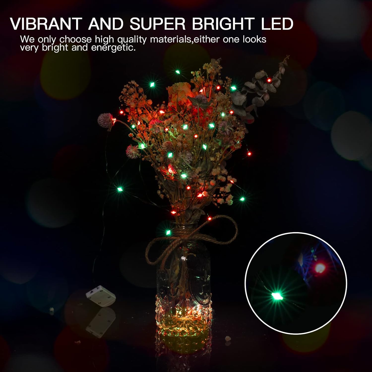 Brightown 12 Pack LED Fairy Lights Battery Operated String Lights - 7ft 20LED Waterproof Silver Wire Firefly Starry Moon Lights for DIY Crafts Wedding Table Centerpieces Party Bedroom Christmas