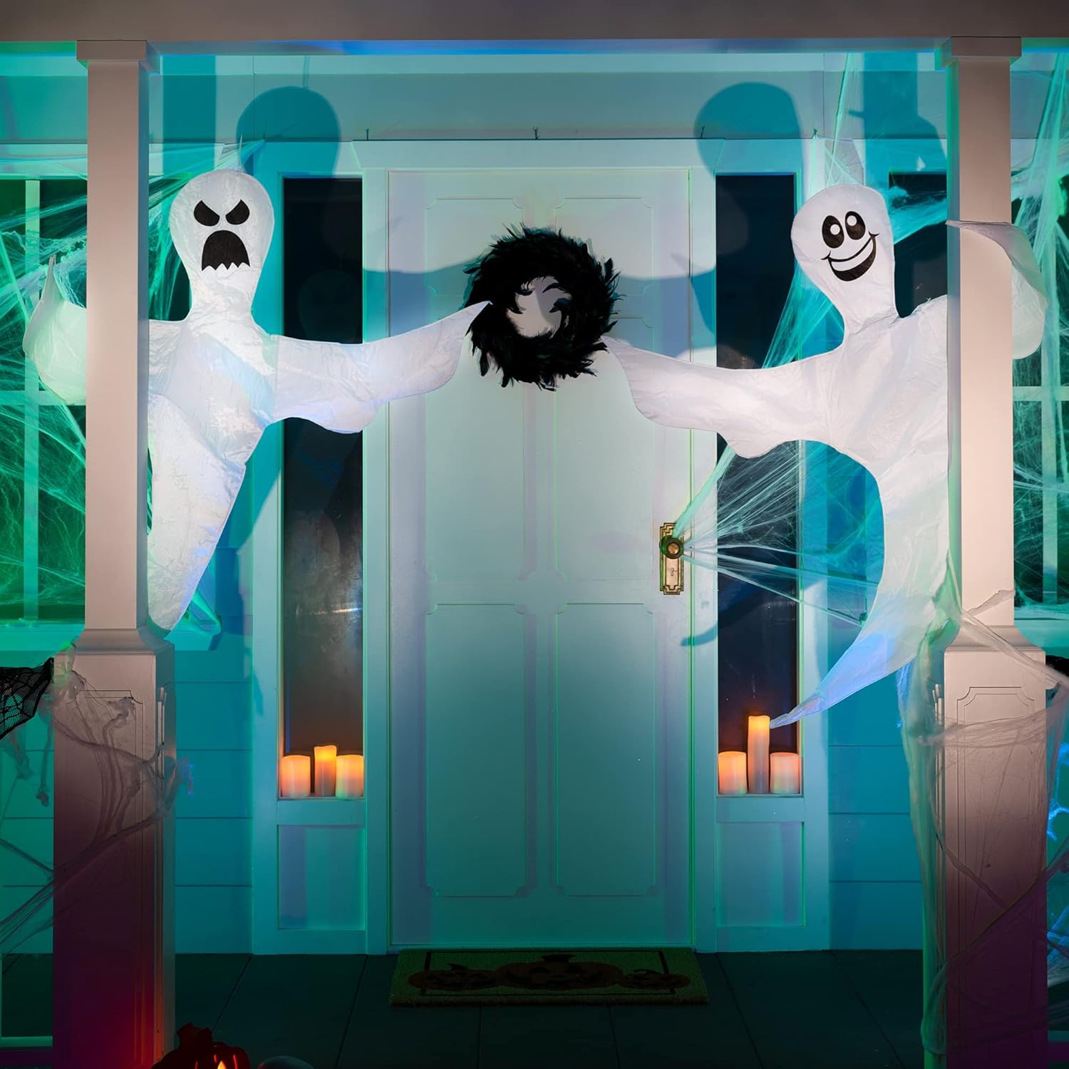 JOYIN 2 Pcs 53" Halloween Decoration Outdoor, Halloween Bendable Hanging Ghost for Lawn, Tree, Pilar Decorations, Tree Wrap Ghost Party Supplies