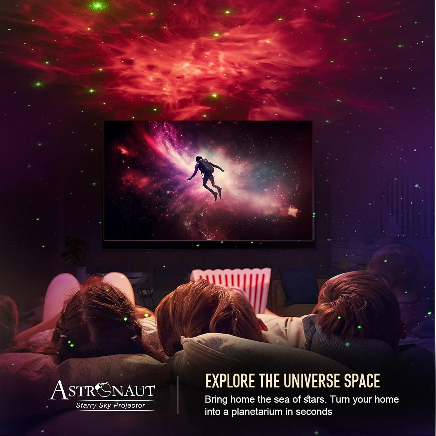 Star Projector Galaxy Night Light - Astronaut Space Projector, Starry Nebula Ceiling LED Lamp with Timer and Remote, Kids Room Decor Aesthetic, for Christmas & Birthdays