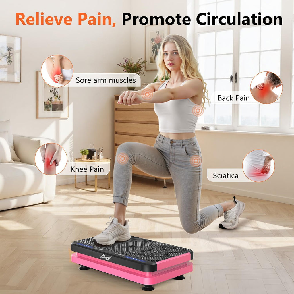 AXV Vibration Plate Fitness Platform Exercise Machine Vibrating Shaking Full Body Shaker Workout Vibrate Stand Shake Board Sport Gym for Weight Loss Fat Burner for Women Men