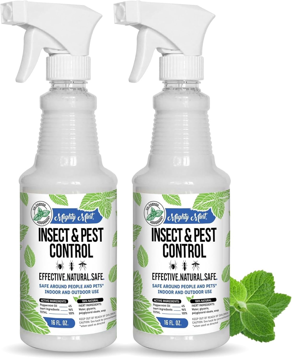 Mighty Mint Peppermint Oil Insect Repellent Spray – Natural Indoor & Outdoor Bug Control for Spiders, Ants, Roaches, and More – Plant-Based, Extra-Strong Formula - 16 oz