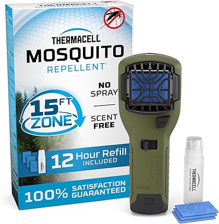 Thermacell Mosquito Portable Repeller; Includes 12-Hour Refill; 15 Foot Zone of Protection; Highly Effective Mosquito Repellent; Deet Free Bug Spray Alternative; Scent Free