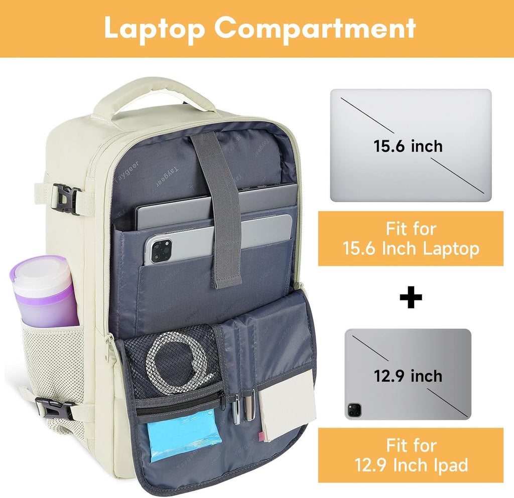 Taygeer Travel Backpack for Women, Carry On Backpack with USB Charging Port & Shoe Pouch, TSA 15.6inch Laptop Mochila Flight Approved, Nurse Bag Casual Daypack for Weekender Business Hiking, Pink