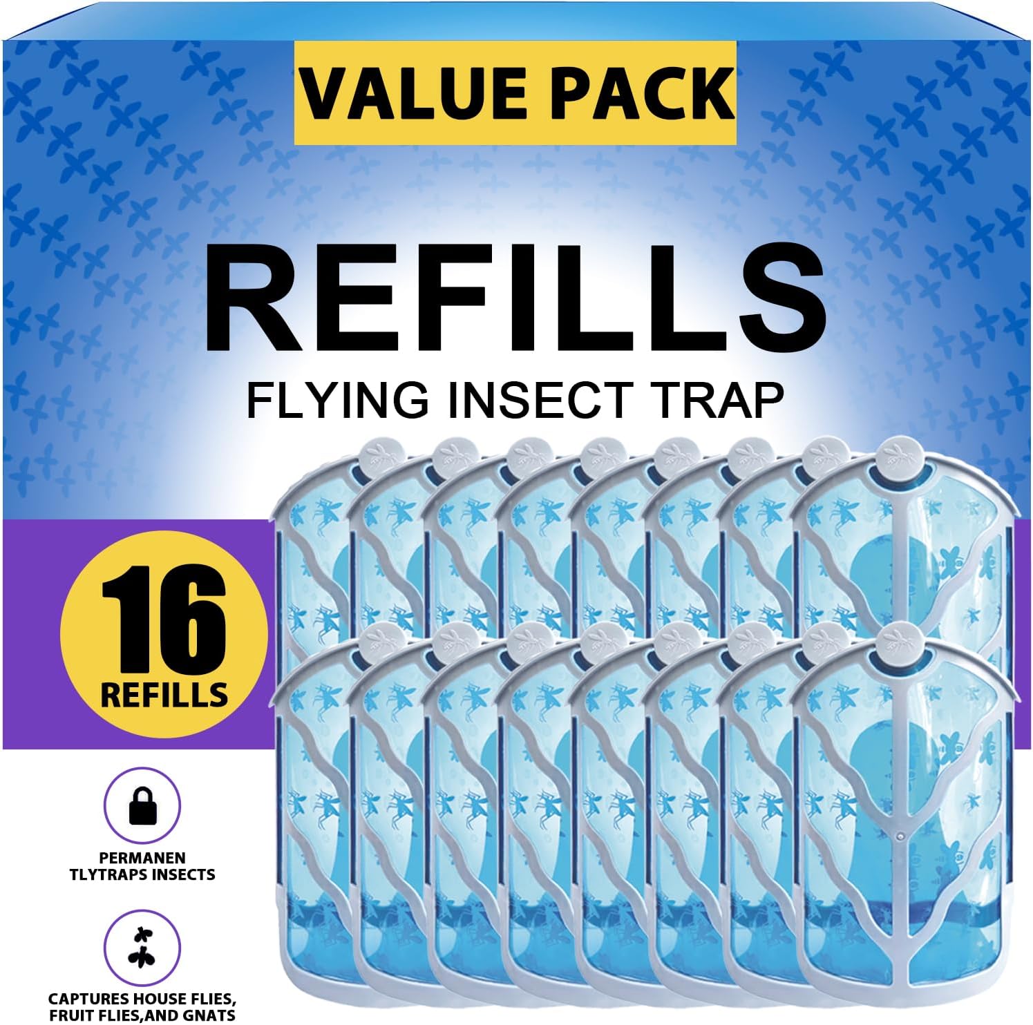 BAIMNOCM 16 Pack Refills Cartridge Compatible with Flying Insect Trap M364 M364A and Max, White