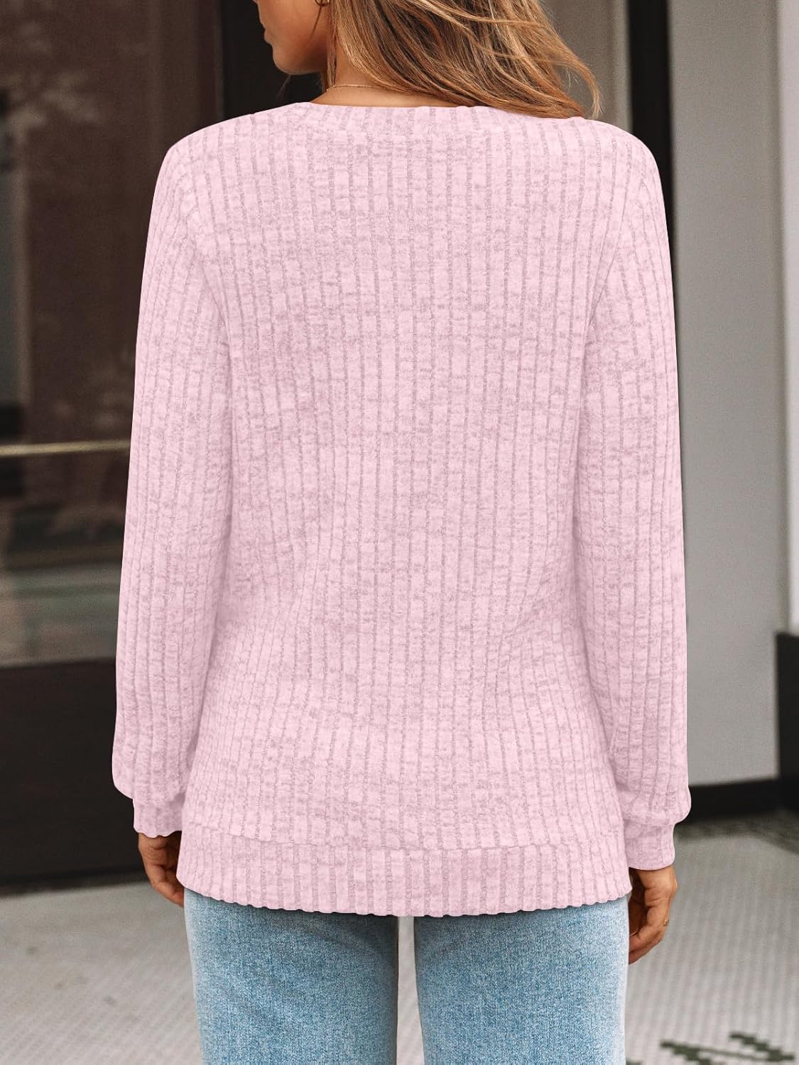 AUTOMET Womens V Neck Long Sleeve Shirt Fall Fashion Tops Tunic Dressy Casual Sweater Clothes Cute Trendy Work Outfits 2025