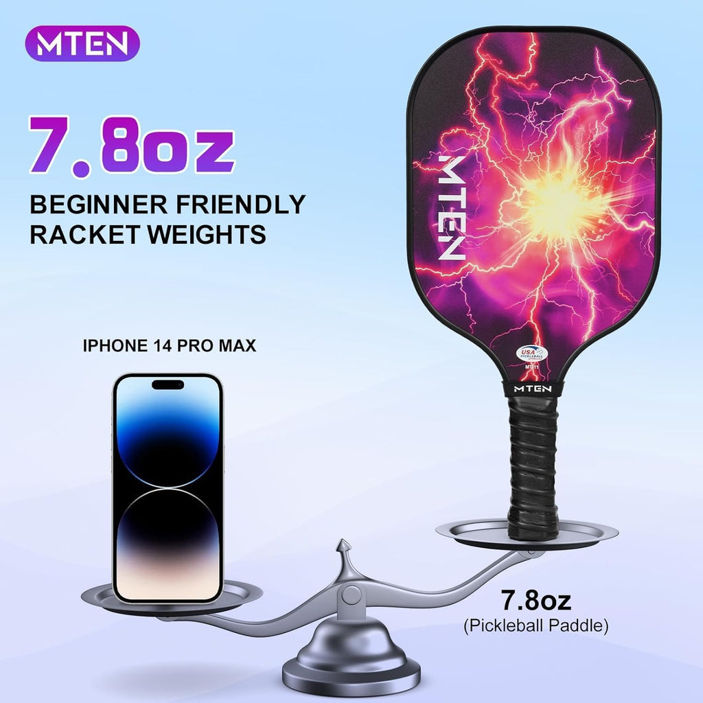 Pickleball Paddles, USAPA Approved Fiberglass Surface Pickleball Set with Pickleball Rackets, Pickleball Paddles Set for Men Women