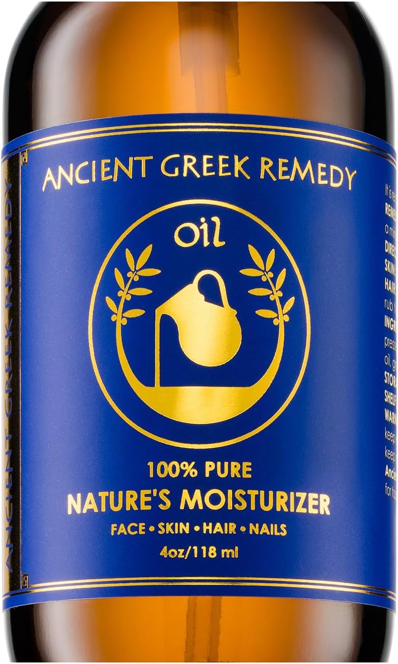 Ancient Greek Remedy After Shower Body Oil for Women - Organic Face Oil & Body Moisturizer for Dry Skin with Sweet Almond, Jojoba, Olive, Lavender and Vitamin E Oil - Natural Clean Skincare, 4 oz