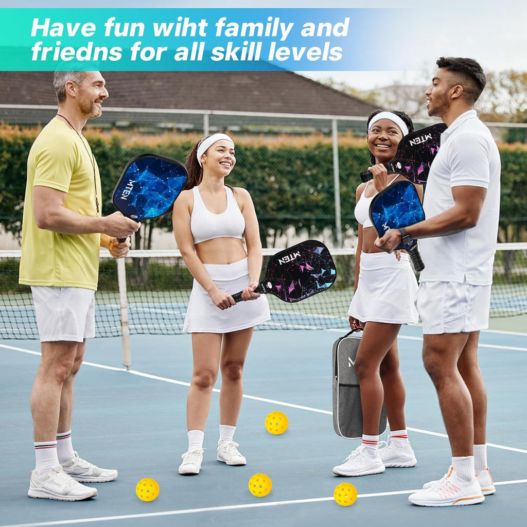 Pickleball Paddles, USAPA Approved Fiberglass Surface Pickleball Set with Pickleball Rackets, Pickleball Paddles Set for Men Women