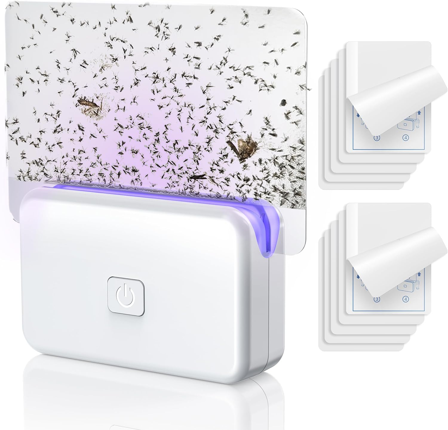 2 Pcs Fruit Fly Traps for Indoors (2 Device+10 Refills) Plug in UV Light Fly Trap for Gnats, Fruit Flies, Flying Insects Sleek Design Indoor Safe