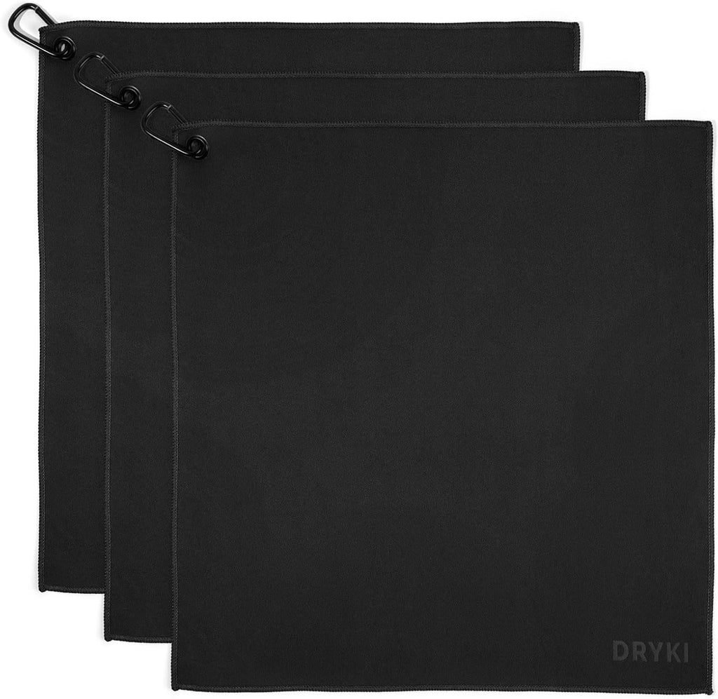 Sweat Absorbing Handkerchiefs - The Original Pocket-Sized Sweat Towels - Quick-Dry Microfiber Sweat Rags for Face, Hands, & Body - Men & Women - Gym, Sports, and Work (Black: 5 Pack)