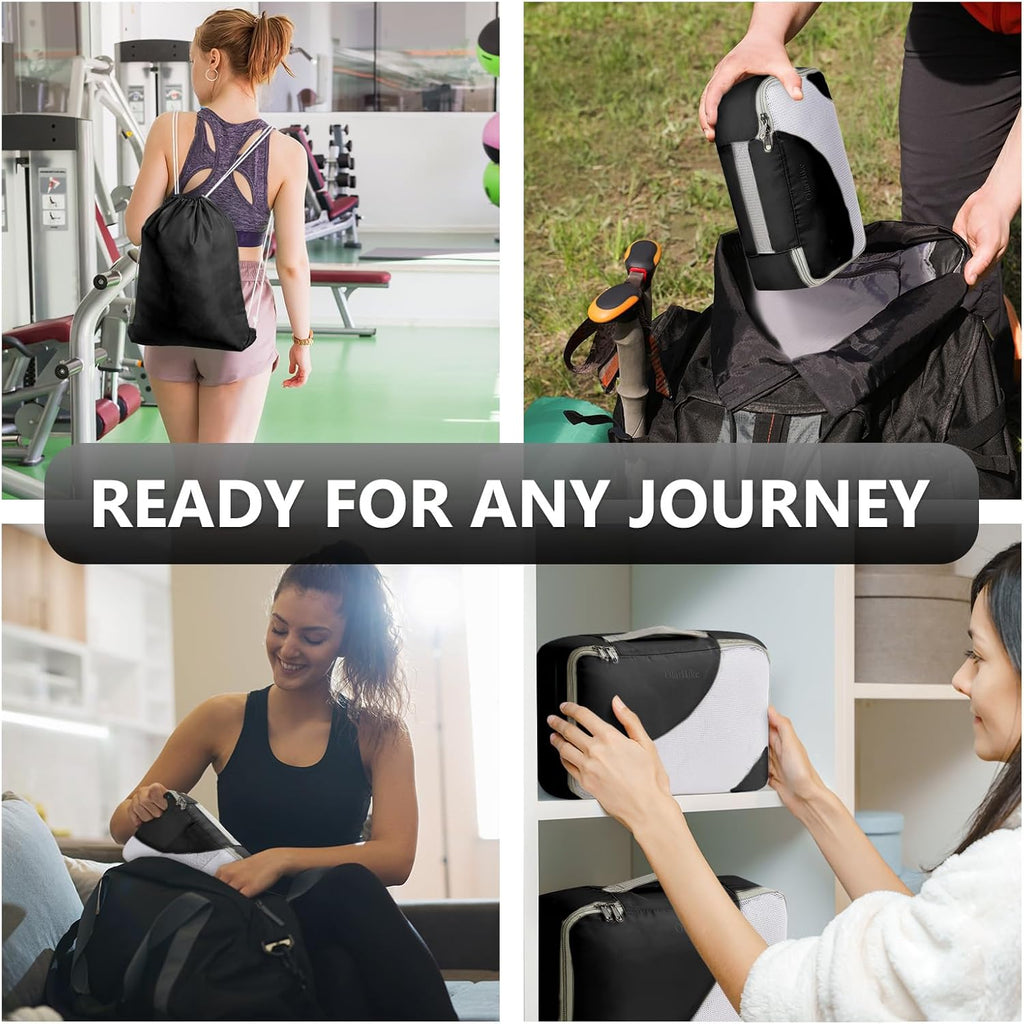 10 Set/8 Set Packing Cubes for Travel, Gifts for Women Mom,Anti-Tearing Suitcase Organizer for Luggage with Shoe & Hanging Toiletry Bag,OlarHike Vacation Essentials & Accessories for Cruise Ship,Cream