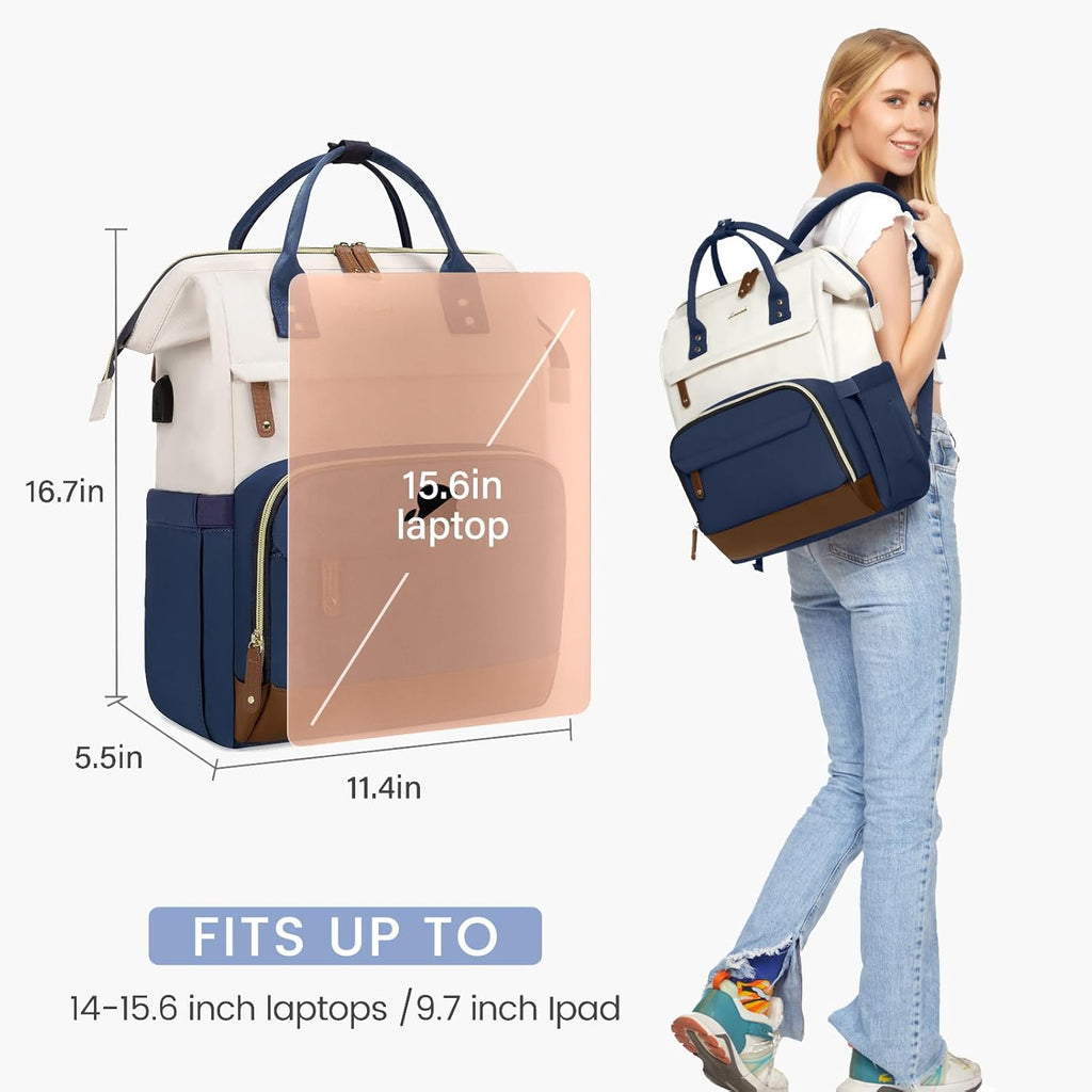 LOVEVOOK Laptop Backpack for Women, 15.6 Inch Work Business Backpacks Purse With Large Capacity, Waterproof Nurse Bag College Bookbag for School, Waterproof Casual Daypack for Travel